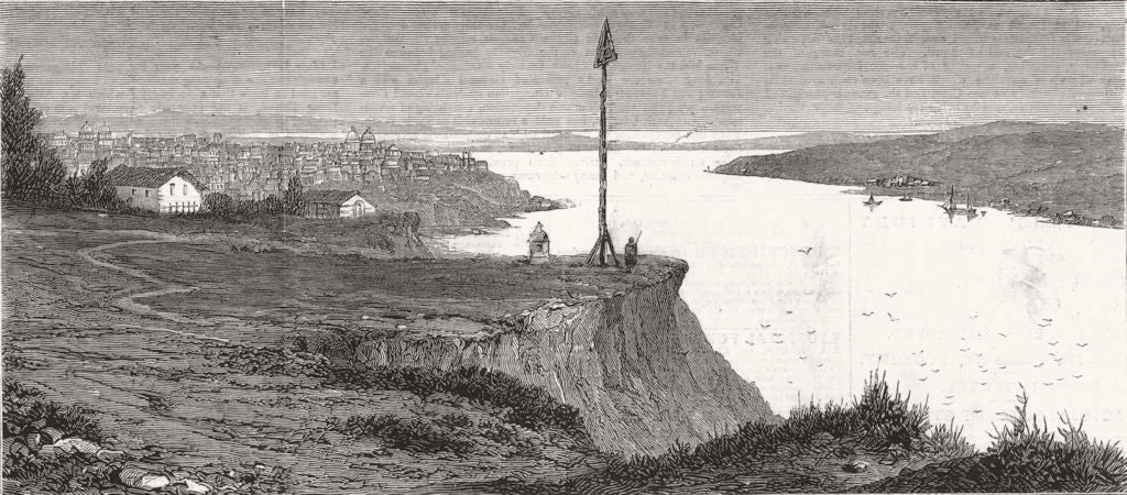 EUROPE. The Danube, from above Galatz 1877 old antique vintage print picture